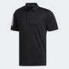 Adidas 3-STRIPE BASIC POLO SHIRT Black / White 2 Adidas 3-STRIPE BASIC POLO SHIRT Black / White -Elite Golf Shop 3 Stripe Basic Polo Shirt Black FJ9837 01 laydown