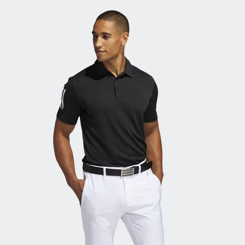 Adidas 3-STRIPE BASIC POLO SHIRT Black / White 6 Adidas 3-STRIPE BASIC POLO SHIRT Black / White - Image 4