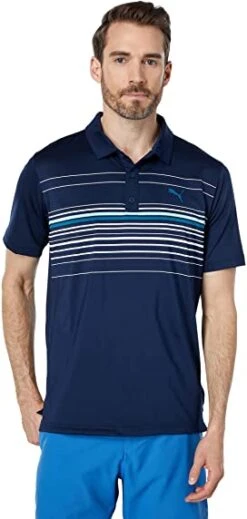 PUMA Mattr Canyon Men's Golf Polo Shirt Navy /Chalk Pink -Elite Golf Shop 71tXExeKgzL. AC SX272