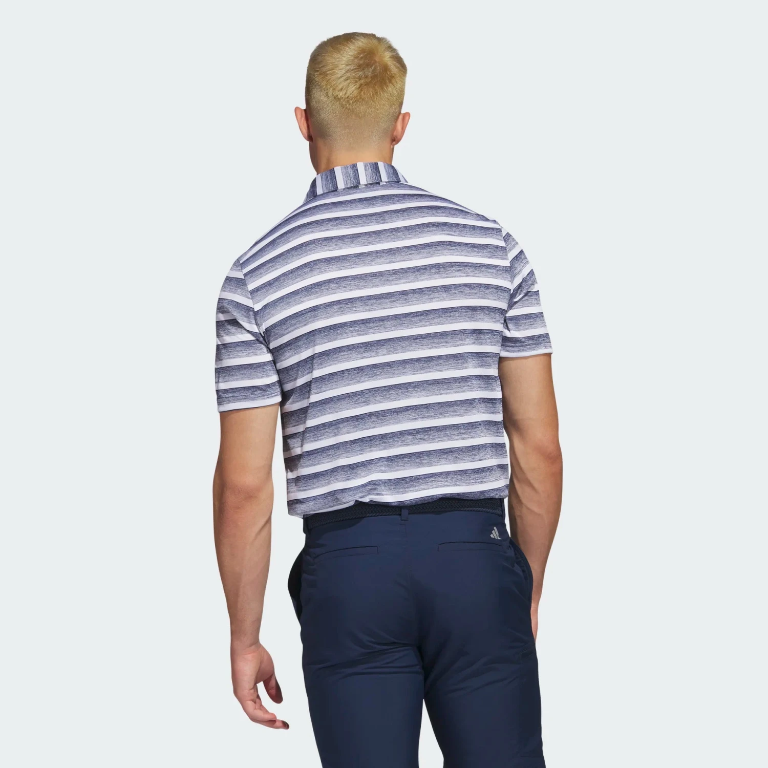 Adidas Golf 2-Colour Stripe Shirt Collegiate Navy/White 4 Adidas Golf 2-Colour Stripe Shirt Collegiate Navy/White - Image 2