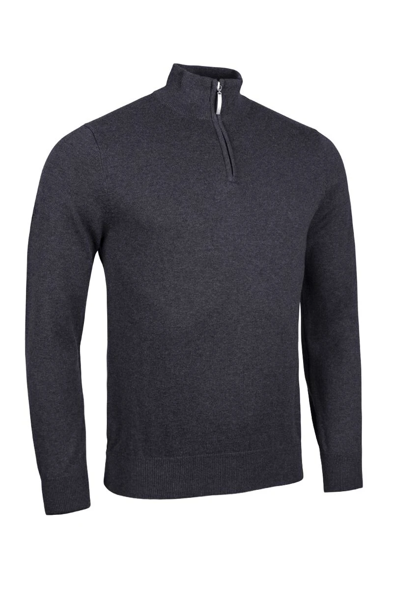 Glenmuir Gents Devon Zip Neck Sweater Charcoal Marl 3 Glenmuir Gents Devon Zip Neck Sweater Charcoal Marl