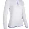 Glenmuir Ladies Zip Neck Rib Detail Cotton Golf Sweater - Willa