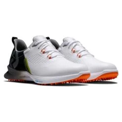 FootJoy Gents FJ Fuel Shoes White Black Orange -Elite Golf Shop P 55443FOOTJOYSHOESWHITEBLACKORANGEGENTS 5 L