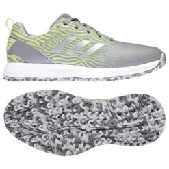 Adidas Ladies S2G Spikeless Lace Shoes Grey Three - Silver Met - Almost Lime -Elite Golf Shop P GZ3911ADIDASSHOESGREYSILVERLIMELADIES 7 L