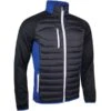 Sunderland Gents Zermatt Padded Jacket Black Electric Blue - White