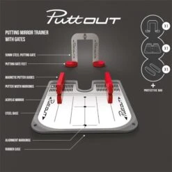 Puttout Putting Mirror 10 Puttout Putting Mirror -Elite Golf Shop PMH1701001 1 L