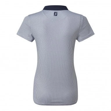 Footjoy Ladies MicroDot Golf Polo Shirt - Navy 4 Footjoy Ladies MicroDot Golf Polo Shirt - Navy - Image 2