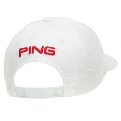 Ping Classic Lite Golf Cap White/Red -Elite Golf Shop ping classic lite golf cap back view 35980 03 2 1