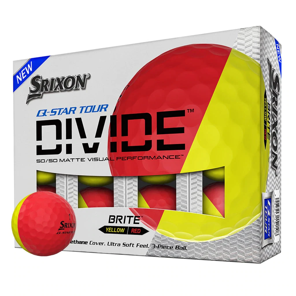 Srixon Q Star Divide Golf Balls - Yellow/Red 3 Srixon Q Star Divide Golf Balls - Yellow/Red